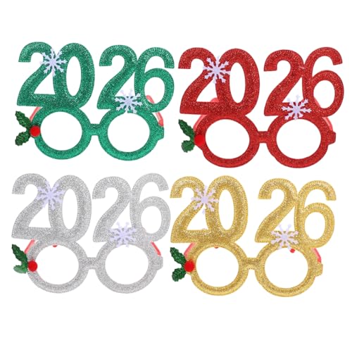ULDIGI 4 Stück Teiliges Silvesterbrillen aus Glitzerndem Leichtem Vliesstoff ohne Gläser Festliche Neujahrs Partybrillen für Fotos Bequeme und Stylische Dekoration für Jahreswechsel ULDIGI 4 Stück Teiliges Silvesterbrillen aus Glitzerndem Leichtem Vliesstoff ohne Gläser Festliche Neujahrs Partybrillen für Fotos Bequeme und Stylische Dekoration für Jahreswechsel von ULDIGI