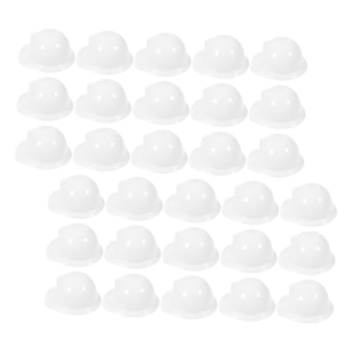 ULDIGI 40 Stück Mini Bau Hut Mini Helme Miniatur Puppen Hut Kunststoff Puppen Bau Hut Mini Schutzhelm Kunststoff Puppen Schutzhelme Mini Helm Für Mini Hut von ULDIGI