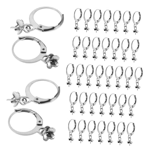 ULDIGI 40 Stück Ohrhaken Zum Basteln Von Schmuck Ohrringhaken Für Creolen Zubehör Für Ohrringe Mit Offener Rückseite Draht Stahl Hebelohr Edelstahl DIY Baumelnde Befunde von ULDIGI