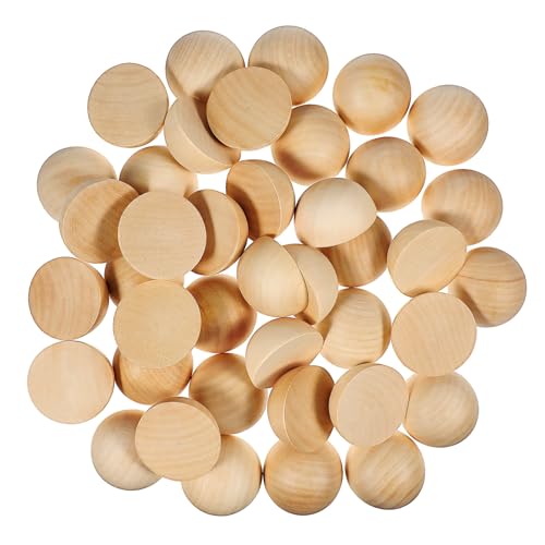 ULDIGI 40Stücke Halbe Holzkugeln Leere Bastelkugeln Holz für DIY Projekte Leicht und Kompakt zum Dekorieren für Schmuckherstellung Vielseitig Einsetzbar ULDIGI 40Stücke Halbe Holzkugeln Leere Bastelkugeln Holz für DIY Projekte Leicht und Kompakt zum Dekorieren für Schmuckherstellung Vielseitig Einsetzbar von ULDIGI