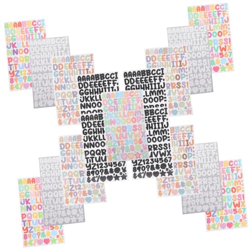 ULDIGI 45 Blatt Teilige Bunte Buchstaben und Zahlen Aufkleber Selbstklebende Alphabet Sticker für Fenster Mülltonnen Scrapbooking Grußkarten und Vielseitige DIY Dekorationen von ULDIGI