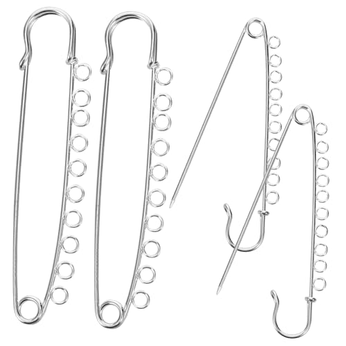 ULDIGI 4Stücke Metall Sicherheitsnadeln mit Schlaufen Lange Broschennadel für DIY Projekte Schmuckherstellung und Kunsthandwerk Rostbeständig und Langlebig ULDIGI 4Stücke Metall Sicherheitsnadeln mit Schlaufen Lange Broschennadel für DIY Projekte Schmuckherstellung und Kunsthandwerk Rostbeständig und Langlebig von ULDIGI