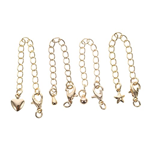 ULDIGI 4Stücke Teiliges Armbandverlängerungsset Gold DIY Halskettenverlängerungen mit Karabiner für Schmuckherstellung Lösung für Kreationen ULDIGI 4Stücke Teiliges Armbandverlängerungsset Gold DIY Halskettenverlängerungen mit Karabiner für Schmuckherstellung Lösung für Kreationen von ULDIGI