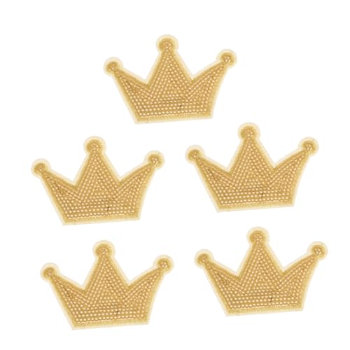 ULDIGI 5 Stück Teiliges Kronen Pailletten zum Aufnähen Dekorative DIY Stoffaufnäher für Kleidung Taschen Hüte Jeans Goldfarbene Applikationen zum Verschönern und Reparieren ULDIGI 5 Stück Teiliges Kronen Pailletten zum Aufnähen Dekorative DIY Stoffaufnäher für Kleidung Taschen Hüte Jeans Goldfarbene Applikationen zum Verschönern und Reparieren von ULDIGI