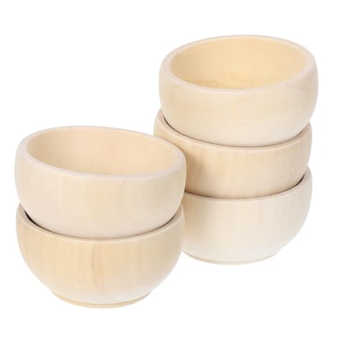 ULDIGI 5 Stück Teiliges Mini Holzschalen aus Naturbelassenem Holz Glatte Oberfläche DIY Bastelset für Kreative Dekoration Kindgerechte Holzspielzeug Schalen Vielseitig Bemalbar und ULDIGI 5 Stück Teiliges Mini Holzschalen aus Naturbelassenem Holz Glatte Oberfläche DIY Bastelset für Kreative Dekoration Kindgerechte Holzspielzeug Schalen Vielseitig Bemalbar und von ULDIGI