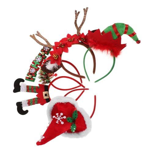 ULDIGI 5 Stück Teiliges Weihnachts-haarreifen Wiederverwendbare Süße Kopfbedeckungen für Kinderpartys Festliche Party-accessoires zur Weihnachtsfeier von ULDIGI