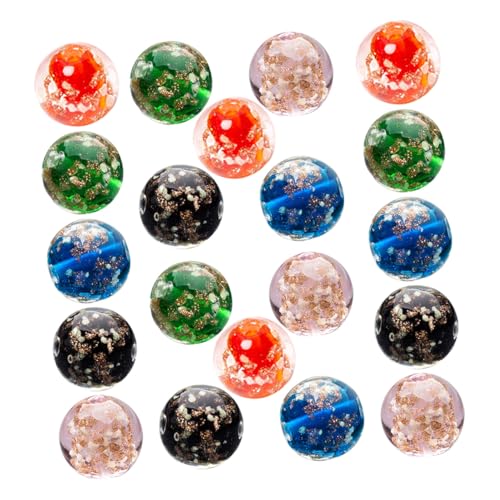 ULDIGI 50 Stück Nachtleuchtende Glasperlen Mix Farben Rot Grün Blau Schwarz Runde DIY Schmuckperlen für Armbänder Halsketten Basteln und Dekoration von ULDIGI