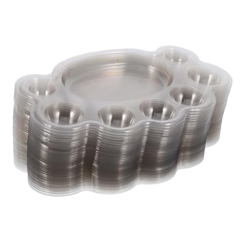 ULDIGI 50 Stück Teiliges Fußabdruck Robustem PVC Kreative Fußform Mischpalette für Malset für Gruppenaktivitäten und DIY Wasserfarben Kunstprojekte von ULDIGI
