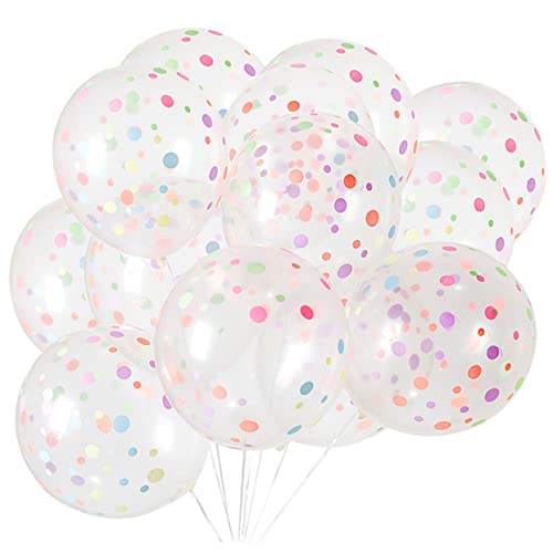 ULDIGI 50 Stück Transparente Punktballons Für Brautpartys Dekorationsballons Große Regenbogenballons Partyzubehör Klare Ballons Bunte Punktballons Geburtstagsdekoration von ULDIGI