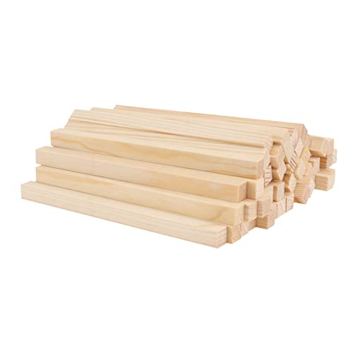 ULDIGI 50Stücke Quadratische Holzstäbe für DIY Handwerk Hochwertige Bastelmaterialien Kiefernholz für Projekte und Modellbau von ULDIGI