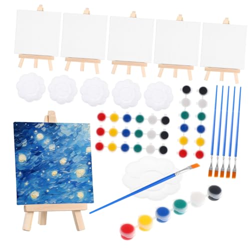 ULDIGI 6 Sätze Mini Leinwand mit Staffeleien und Pinseln Vielseitiges Malset für Erwachsene Party Basteln Kompakt und Tragbar Umfassend für Anfänger und Künstler ULDIGI 6 Sätze Mini Leinwand mit Staffeleien und Pinseln Vielseitiges Malset für Erwachsene Party Basteln Kompakt und Tragbar Umfassend für Anfänger und Künstler von ULDIGI