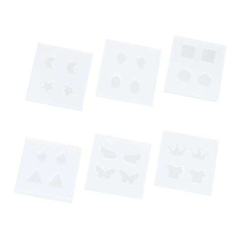 ULDIGI 6 Stück Teiliges DIY Ohrring Silikonformen Kleine Kreative Ohranhänger Gießformen Flexible und Langlebige Silikon Gießform für Individuellen Schmuck DIY Vergnügen von ULDIGI