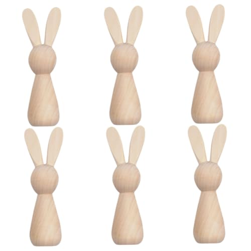 ULDIGI 6 Stück Teiliges Holzhasen Bemalen Unbemalte Osterhasen figuren aus Holz für DIY Bastelprojekte Kleine Holzkaninchen als Osterdekoration für Tisch Garten und Party ULDIGI 6 Stück Teiliges Holzhasen Bemalen Unbemalte Osterhasen figuren aus Holz für DIY Bastelprojekte Kleine Holzkaninchen als Osterdekoration für Tisch Garten und Party von ULDIGI