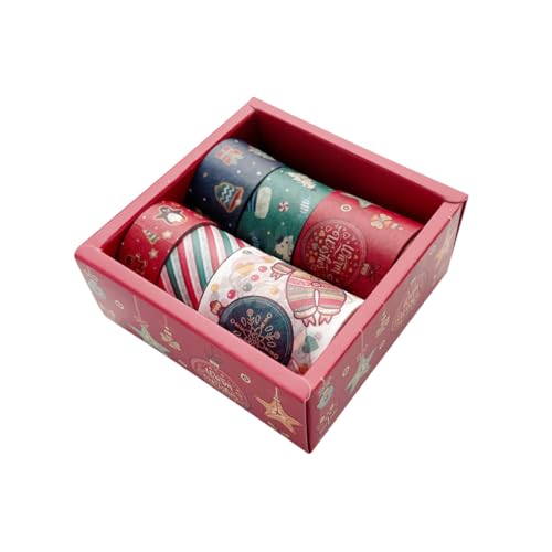 ULDIGI 6 Stück Teiliges Weihnachts-washi Tape mit Japanischem Papier Bunte DIY Geschenkverpackung Dekoratives Klebeband für Notizbücher Scrapbooking und Kreative Bastelprojekte ULDIGI 6 Stück Teiliges Weihnachts-washi Tape mit Japanischem Papier Bunte DIY Geschenkverpackung Dekoratives Klebeband für Notizbücher Scrapbooking und Kreative Bastelprojekte von ULDIGI