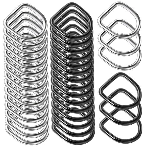 ULDIGI 60Stücke D Ringe Glänzend und Robust für Taschen Hardware und DIY Zubehör für Geldbörsen und Bastelprojekte von ULDIGI