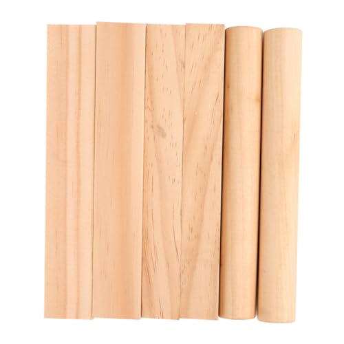 ULDIGI 6Stücke DIY Unbehandelte Holzstäbchen für Bastelarbeiten Langlebig Bemalen Schnitzen für Holzverzierungen von ULDIGI