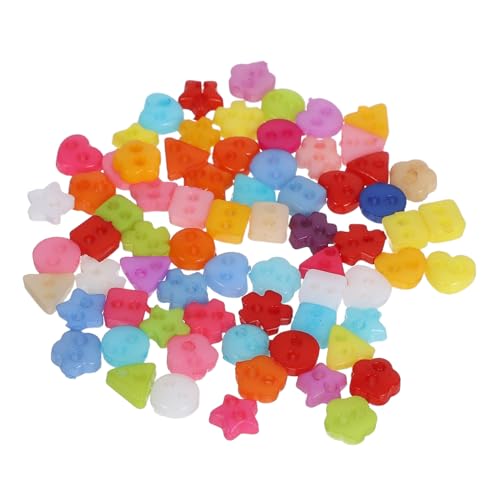 ULDIGI 70 Stück Mini-diy-knöpfe: Puppen-diy-kleidung, Nähen, Runde Herz-blumen-knöpfe Für Diy-bastelarbeiten, Ausgestopfte Plüschpuppen, Herstellung Von Scrapbooking-projekten von ULDIGI