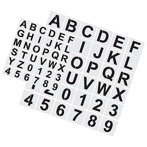 ULDIGI 72 Stück Wiederverwendbare Teilig Pet Schablonen für DIY Malerei und Wände Waschbare Buchstaben und Zahlenschablonen Kompakte Sprühvorlagen für Kreative Handwerksprojekte von ULDIGI