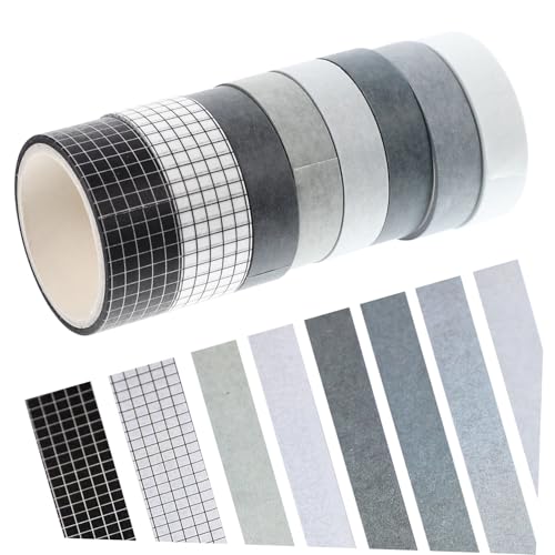 ULDIGI 8 Rollen Teiliges Washi Tape Einfache Muster Selbstklebende Papierbänder für DIY Scrapbooking Notizbücher Tagebücher Vielseitige Dekorative Klebebänder in ULDIGI 8 Rollen Teiliges Washi Tape Einfache Muster Selbstklebende Papierbänder für DIY Scrapbooking Notizbücher Tagebücher Vielseitige Dekorative Klebebänder in von ULDIGI