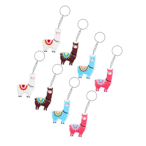 ULDIGI 8 Stück Teiliges Alpaka Schlüsselanhänger Süßes Cartoon Design Party Mitgebsel Geschenk für Mädchen Jungen Tasche Anhänger Geschenkidee von ULDIGI