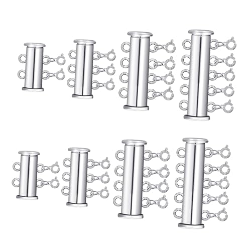 ULDIGI 8 Stück Teiliges Silbernes Multi Strang Perlenverschluss Slide Lock Clasp für Halsketten und Armbänder Mehrreihiger Schmuckverbinder DIY Schmuckzubehör mit Einfachem ULDIGI 8 Stück Teiliges Silbernes Multi Strang Perlenverschluss Slide Lock Clasp für Halsketten und Armbänder Mehrreihiger Schmuckverbinder DIY Schmuckzubehör mit Einfachem von ULDIGI