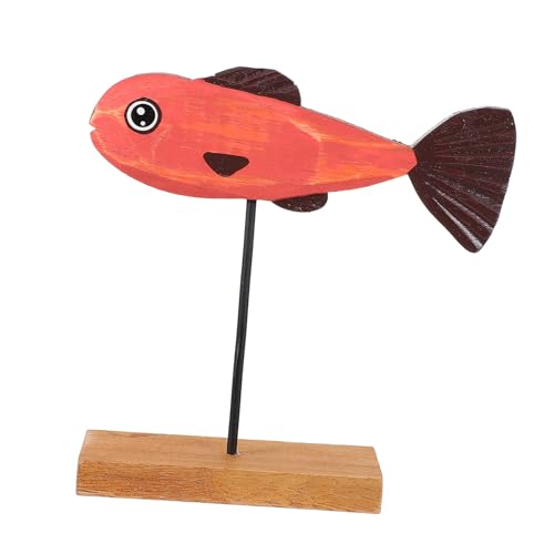 ULDIGI Buntes Holzfisch Dekor Handgefertigt Robustes Kinderspielzeug Kreatives Tierornament für Kinderzimmer Leichte Sichere Holzfigur für Fantasievolles und Wohnraumdekoration von ULDIGI