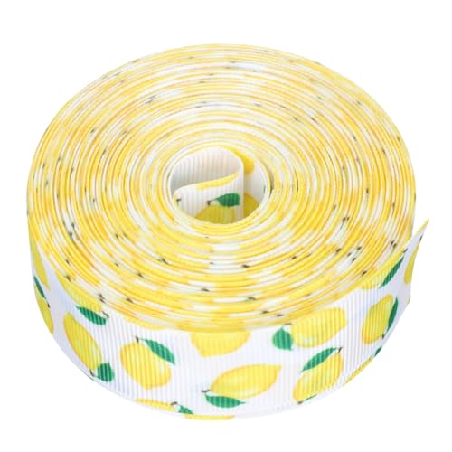 ULDIGI Dekoratives Zitronenmuster Geschenkband Geripptes Polyesterband Feines Druckband für DIY Geschenkverpackung Partydeko und Festliche Schleifen Langlebig und Farbintensiv ULDIGI Dekoratives Zitronenmuster Geschenkband Geripptes Polyesterband Feines Druckband für DIY Geschenkverpackung Partydeko und Festliche Schleifen Langlebig und Farbintensiv von ULDIGI