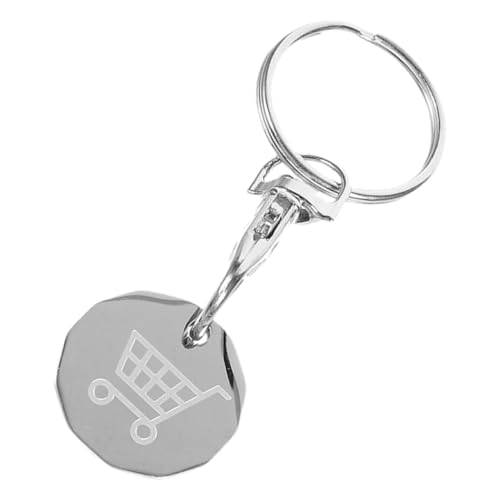 ULDIGI Einkaufswagenchip Schlüsselanhänger Rundes Token Anhänger Schlüsselring Stilvoller Einkaufswagen Token Schlüsselanhänger Für Supermarkt Einkauf Praktischer Schlüsselhalter Silber ULDIGI Einkaufswagenchip Schlüsselanhänger Rundes Token Anhänger Schlüsselring Stilvoller Einkaufswagen Token Schlüsselanhänger Für Supermarkt Einkauf Praktischer Schlüsselhalter Silber von ULDIGI