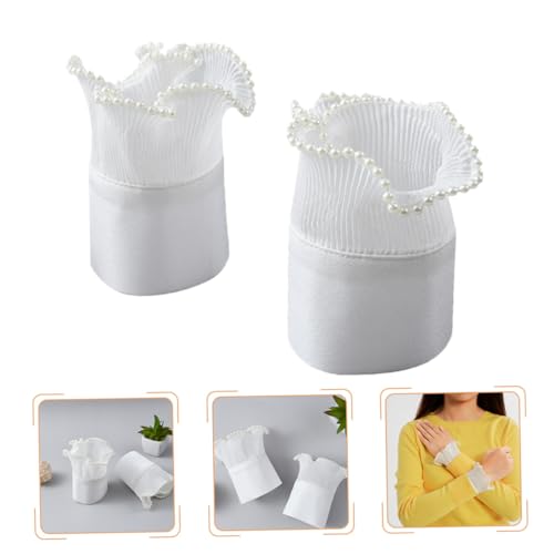 ULDIGI Elegante Abnehmbare Handgelenkmanschetten mit Perlenbesatz Plissierte Fake Ärmelmanschetten für Damen Verstellbare Spitzen bouffant Manschetten als Stilvolle Kleidungs accessoires ULDIGI Elegante Abnehmbare Handgelenkmanschetten mit Perlenbesatz Plissierte Fake Ärmelmanschetten für Damen Verstellbare Spitzen bouffant Manschetten als Stilvolle Kleidungs accessoires von ULDIGI