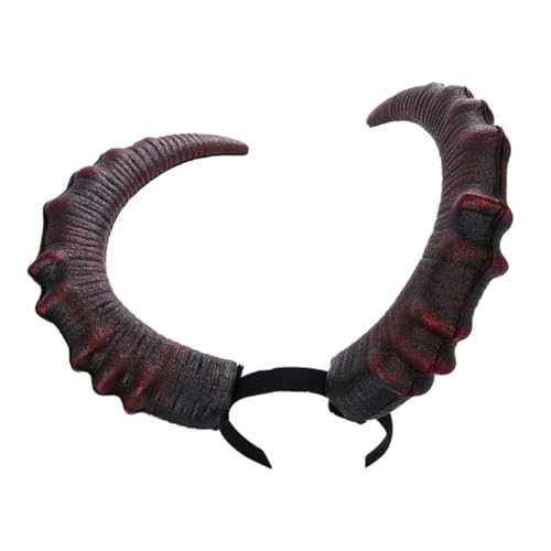 ULDIGI Großes Teufelshörner Stirnband Ox Horn Haarschmuck Cosplay Tierkostüm Accessoire für Halloween Karneval Fasching Party von ULDIGI
