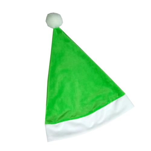 ULDIGI Grüne Weihnachtsmannmütze aus Kurzflorigem Plüsch Verstellbar Einteiliges Kostüm-accessoire für Erwachsene Weihnachtsdeko für Festtage und Partys von ULDIGI