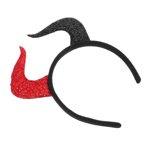ULDIGI Halloween Horn Haarschmuck Dekor Teufelskostüm Teufel Haarschmuck Halloween Accessoire Stirnband Teufel Haarband Dämon Stirnband Tierohren Festliches Haarband Stoff von ULDIGI