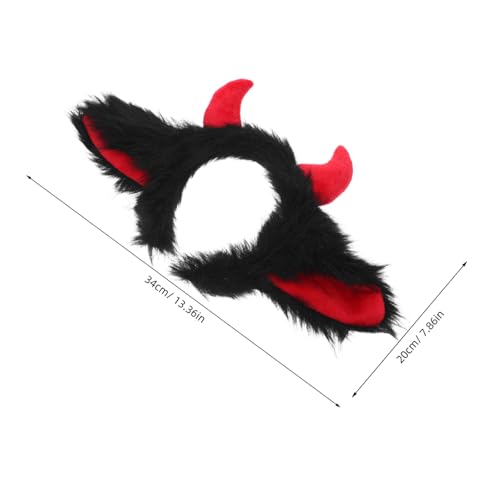 ULDIGI Halloween Stirnband mit Yak Ohr und Hörnern Leichtes Flexibles Ox Horn Haarband in Schwarz Rot Authentisches Cosplay Accessoire für Damen und Mädchen Bequem für Party und Kostüm ULDIGI Halloween Stirnband mit Yak Ohr und Hörnern Leichtes Flexibles Ox Horn Haarband in Schwarz Rot Authentisches Cosplay Accessoire für Damen und Mädchen Bequem für Party und Kostüm von ULDIGI