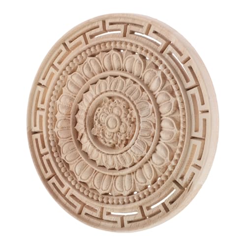 ULDIGI Handgefertigte Unbemalte Holzapplikation Mandala Blume Rund Holzschnitzerei Möbel Dekor Langlebig Wiederverwendbar für Schrank Kommode Wand Schlafzimmer ULDIGI Handgefertigte Unbemalte Holzapplikation Mandala Blume Rund Holzschnitzerei Möbel Dekor Langlebig Wiederverwendbar für Schrank Kommode Wand Schlafzimmer von ULDIGI