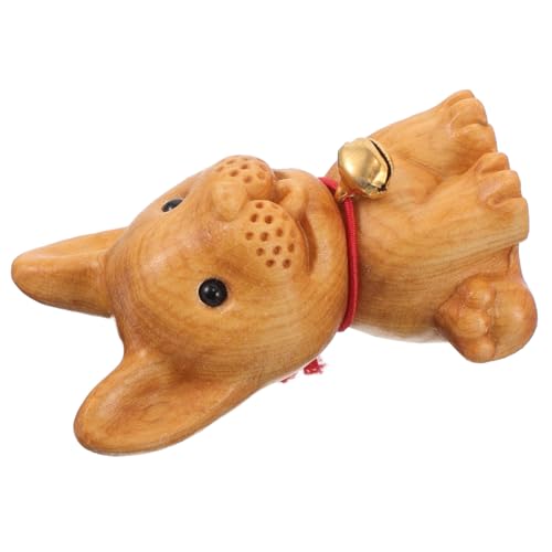 ULDIGI Holzfigur Hund Corgi Tierornamente Aus Holz Hundeskulptur Für Zuhause Oder Büroeinrichtung Kleine Corgi Statue Miniaturtiere Aus Harz Holzdekor Für Schreibtisch Wohnzimmer Auto von ULDIGI