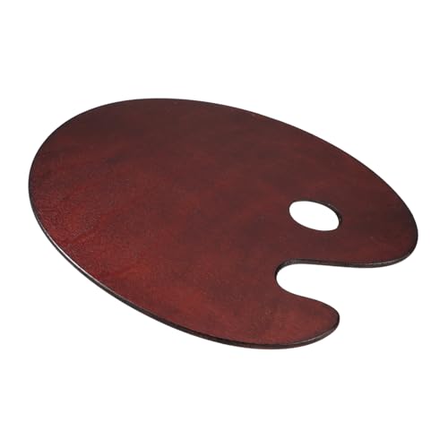 ULDIGI Holzpalette Ölfarben Mischpalette Oval Mittlere Stabile Holzpalette mit Daumenloch für Künstler Geeignet für Öl Wasserfarben Praktische Malpalette für Erwachsene von ULDIGI