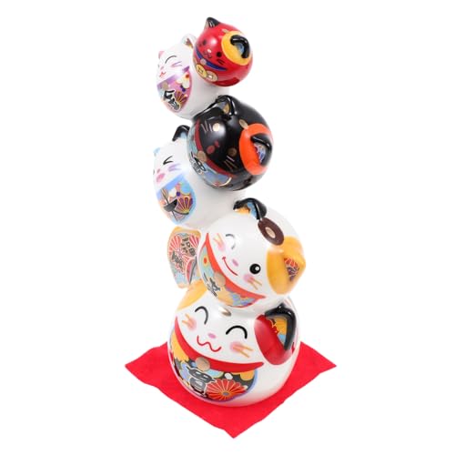 ULDIGI Japanische Glücksbringer Dharma Figur Keramik Wohn Und Schreibtischdekoration Ornament von ULDIGI