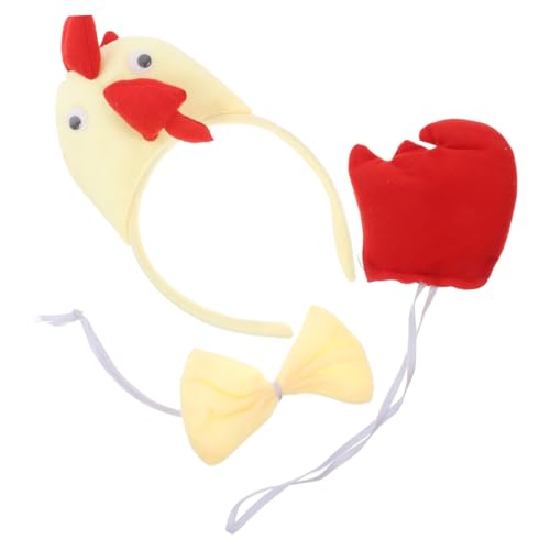 ULDIGI Lustiges Huhn Kostüm Set Hahn Stirnband und Gelbes Tier Stirnband für Ostern Party Cosplay Geeignet für Erwachsene Robustes Langlebiges Zubehör für Kostümfeiern von ULDIGI