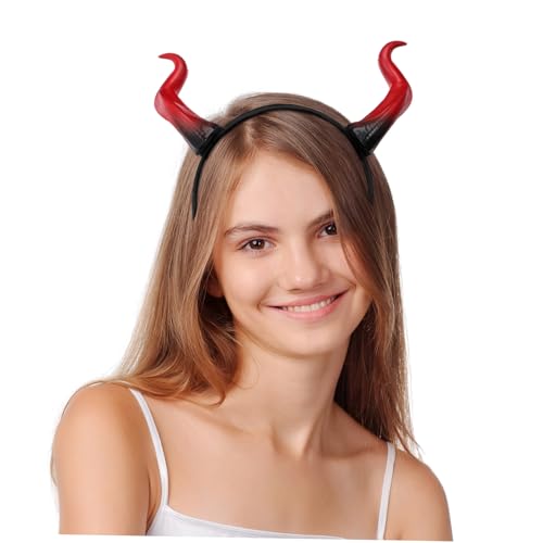 ULDIGI Mädchen – Hörnerkostüm Hexe Karnevalsparty Dämonenkleid Kopf Ausgefallenes Haarband Gras Requisite Zubehör Für Bühnenkopfschmuck Teenager Festliche Fotografie Halloween von ULDIGI