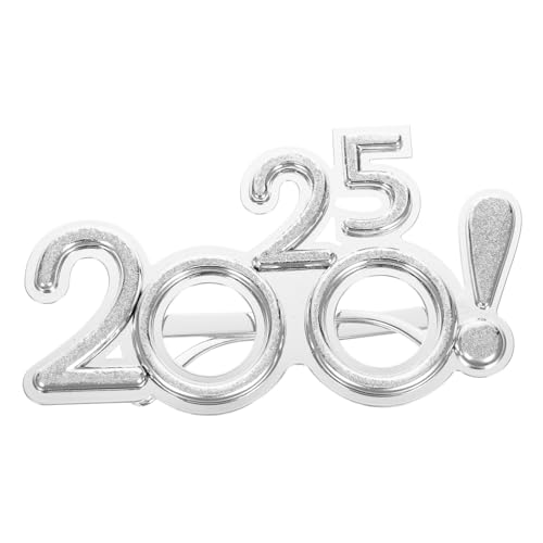 ULDIGI Neue Jahr Partybrille Silber Glänzend Exklusive Party Eyeglass Props Lustige Brillen für Silvester Festliche Feiern und Geburtstage von ULDIGI