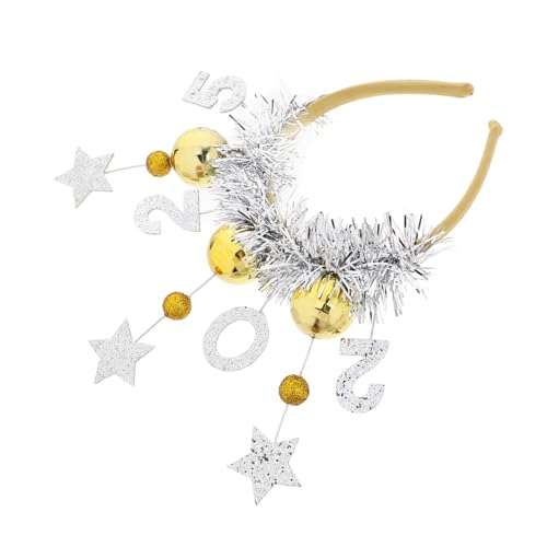 ULDIGI Neujahrs-stirnband mit Stern Discokugel-dekor Leichtes Haarschmuck-accessoire für Party und Foto Komfortabel und Druckfrei Vielseitiger Kopfschmuck für Silvesterfeiern von ULDIGI