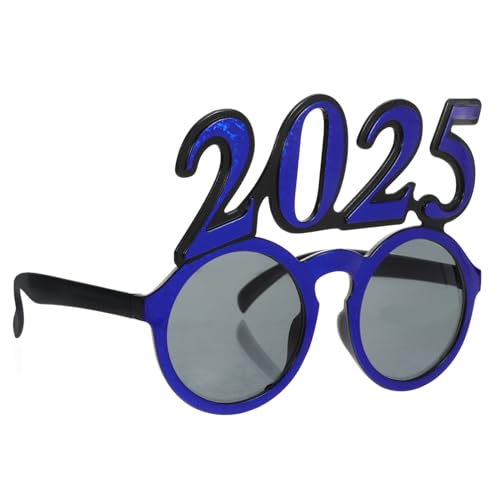 ULDIGI Neujahrsbrille Runde für Abschlussfeiern Lustige Partybrille aus Pc Material für Feiern und Unvergessliche von ULDIGI