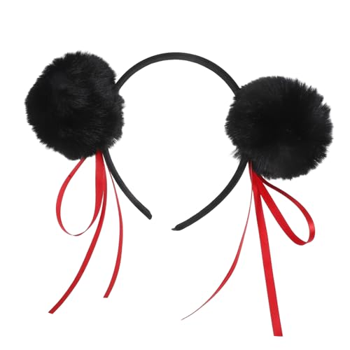 ULDIGI Nezha Cosplay Stirnband Plüsch Ball Haarband Haar Accessoire Halloween Kostüm Kopfbedeckungen Für Frauen Mädchen Halloween Party Karneval Cosplay von ULDIGI