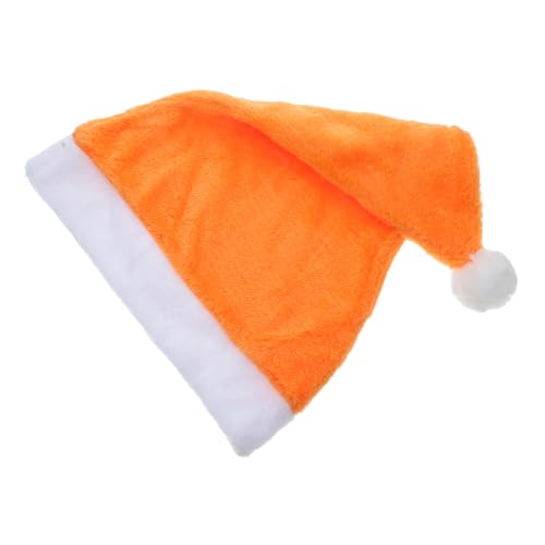ULDIGI Orange Weihnachtsmütze Santa Claus Weicher Plüsch Singend Tanzend Verstellbar für Erwachsene Festliche Xmas Party Deko Kostüm Requisit von ULDIGI