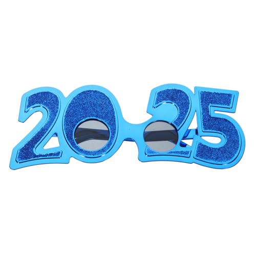 ULDIGI Partybrille Gerade Form mit Blauen Gläsern Lustige Silvester Karnevalsbrille als Dekoratives Party-accessoire für Geburtstags Festfeiern von ULDIGI