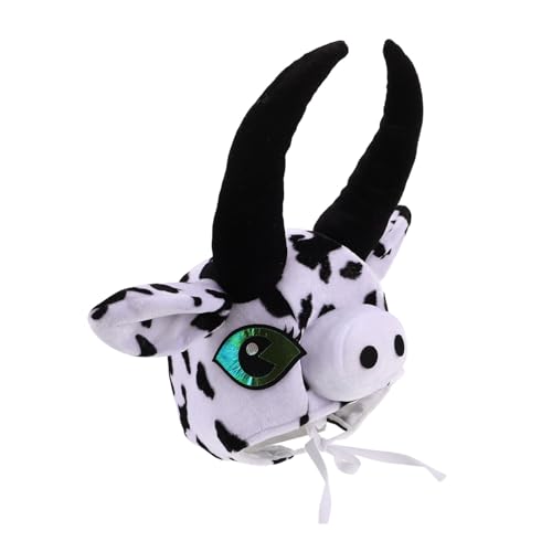 ULDIGI Plüsch Kuhmütze für Weiche Tiermütze mit Lustigem Kuhdesign Vielseitiges Accessoire für Fotoshootings Farm Partys und Cosplay Leichter und Transportabler Hut für Jungen und Mädchen von ULDIGI