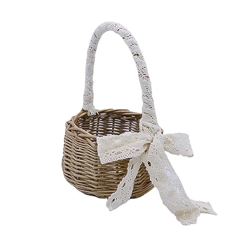 ULDIGI Rattan Blumenkorb mit Spitze Handgeflochtenes Aufbewahrungskörbchen für Blumenarrangements Vielseitiger Haushaltskorb mit Henkel Geeignet für Hochzeit Dekoration und Lagerung ULDIGI Rattan Blumenkorb mit Spitze Handgeflochtenes Aufbewahrungskörbchen für Blumenarrangements Vielseitiger Haushaltskorb mit Henkel Geeignet für Hochzeit Dekoration und Lagerung von ULDIGI