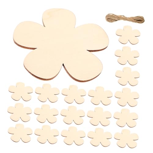 ULDIGI Unbemalte Holzblüten Ausschnitte mit Schnur Glatte Oberfläche Stabile Holzscheiben für DIY Basteln Kinderfreundliche Holzrohlinge für Malerei und Dekoration ULDIGI Unbemalte Holzblüten Ausschnitte mit Schnur Glatte Oberfläche Stabile Holzscheiben für DIY Basteln Kinderfreundliche Holzrohlinge für Malerei und Dekoration von ULDIGI