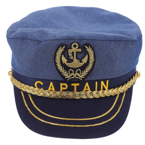 ULDIGI Verstellbare Yacht Kapitänsmütze Unisex Hut aus Weichem Material für Party Karneval Sommerurlaub Stilvolles Matrosen Kostüm Zubehör von ULDIGI