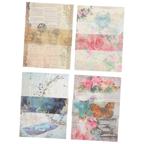 ULDIGI Vintage Scrapbooking Papier Dekoratives Bastelpapier für DIY Scrapbook Zubehör Ästhetisches Designpapier für Tagebuch Notizbuch Geschenkideen von ULDIGI